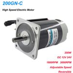 High Torque Electric Motor DC 12V 24V 1800RPM 3000RPM 200W Reversible 200GN-C