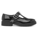 Lilley Womens Shoes Black Adults Ladies School Patent T-Bar Buckle Gripped SIZE