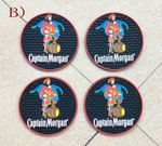 Free Ship 4pcs Captain Morgan BN/WH Rubber bar mats drip mat beer coasters pubs