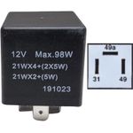 12V Indicator Hazard Flasher Relay Unit 3-Pin 21W x 4 +(2 x 5W) Max 98W Relay