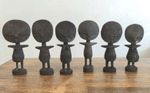 6 Fertility Dolls From Ghana Ashanti West Africa Vintage 1960 Wooden Statue