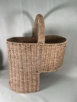 Rustic Farmhouse Style Wicker Stair Basket with Large Storage Woven Handle #2434