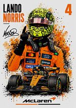 Lando Norris McLaren Formula 1 Poster Illustration Art Motor Racing Race Car