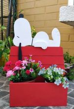 Large Snoopy Planter Pot 51cm Handmade PVC Garden Flower Bed Outdoor Indoor Deco