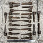 13 Pairs Early 20th C, Vintage/ Antique Stair Carpet Clips Salvage Chalco