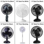 Pedestal Stand &Desk Fan 6" 9" 12" 16" Oscillating 2/3 Speed Cooling Home Office