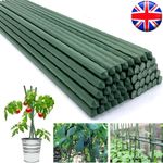 20-100X Garden Plant Stakes Metal Plastic Coated Climbing Support Pole Stick
