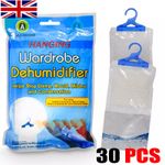 30PK HANGING WARDROBE DEHUMIDIFIER BAGS CONDENSATION MOULD MILDEW DAMP ABSORBER