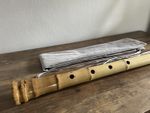 Bamboo Japanese Shakuhachi Flute (1.8 Shaku, Key of D) + Bag and Cleaning Cloth