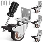 16Pcs Swivel Heavy Duty Caster Wheels for Cart and Workbench Silver Tpr