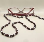 Beaded Glasses & Reading Glasses Cord Strap, Unisex Brown/Silver/Black