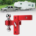 Adjustable Dual Ball Trailer Hitch Aluminum Alloy Heavy Duty Towing Mount Access