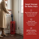 Red Umbrella Iron Storage Rack in a Telephone Booth Style Versatile nizer Shelf.
