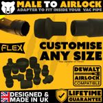 MALE Vacuum Adapter - DeWalt AirLock  | ANY SIZE 27 32 35 38 40 48 50 63 100 mm