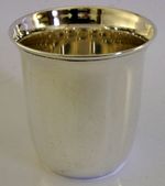 30g STYLISH GERMAN 925 SOLID STERLING SILVER WHISKY SHOT TOT CUP c1970 BARWARE