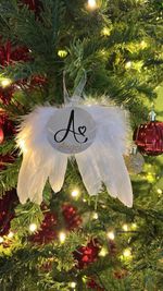 Personalised White Memorial Angel Wings Ornament - Mum & Dad