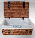 DUKESHILL Wicker Basket / Picnic HAMPER with Cotton Liner, Strap & Metal Buckle