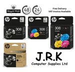 HP 308 OR 308E Ink Cartridges Black OR Colour Genuine For DeskJet 4100