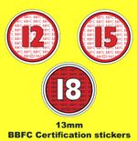 BBFC Classification  Rating Stickers Labels 12, 15 or 18 Ideal For Films / DVD