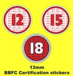 BBFC Classification  Rating Stickers Labels 12, 15 or 18 Ideal For Films / DVD