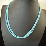 Southwestern Blue Turquoise Heishi 5S Sterling Silver Necklace 19” 20127