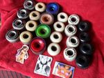 Skateboard  WHEEL  job lot 6 sets   on a FREEPOST & 3 stickers in pics