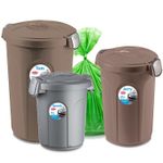HOME CENTRE Waste Bin Plastic Indoor Outdoor Garden Garage Clip On Lid  8-23-46L