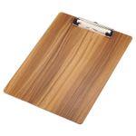 8.9"x12.4" Clipboard Hardboard Low Profile Clip A4 Letter Cherry Wood Texture