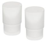 2x toothbrush cup Ø 67 mm glass cup set toothbrush holder 200 ml frosted