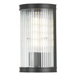 Dar Lighting Bianka Wall Light - Matt Black and Ribbed Glass