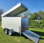 ANSSEMS 10FT ALUMINIUM TWIN AXLE 2000KG BRAKED BOX TRAILER LIFT UP TOP AND RAMP