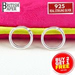 925 Sterling Silver Hoop Earrings 8mm -20mm Small Tiny Hinged Sleeper Pair Girls