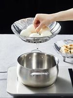 Adjustable Steam Vegetable Basket Folding Steamer Stainless Steel Tray Mesh Cook