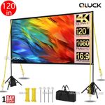 120" Movie Projector Screen Stand Windproof Garden Portable Projection Outdoor