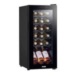 Wine Cooler 18 Bottle Fridge, Touch Controls & LED 345x770mm - Black