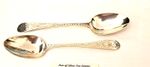'Old English' Pattern Bright-Cut Silver Tea Spoons  By John Lambe London 1784