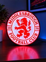 🔴⚪ MIDDLESBROUGH FC LED LIGHTBOX, Bigger, Multi-colour And With Remote  ⚪🔴