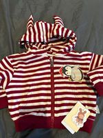 taobao 12-18M Full Zip Hooded Knit Jumper Red/White Stripe Penguin