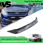 FITS FORD TRANSIT CUSTOM 12-18 RIDGED CARBON EFFECT BONNET DEFLECTOR PROTECTOR