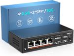 YuanLey 6 Port 2.5G Ethernet Switch 4x 2.5GbE 2x 10G SFP+ VLAN Fanless