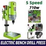 Bench Drill Press Heavy Duty 710W 30mm Rotary Pillar 5 Speed Press Drilling