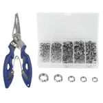 200Pcs Stainless Steel 5 Size Fishing Split Rings Lures Tackle Set With Pliers