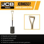 JCB Heritage Garden Spade, Steel Blade, Ash Wood Split | JCBHGS01