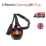Figure 8 Mains Power Lead IEC C7 Cable PS5 PS4 PS3 XBOX ONE Radio SKY TV CD DVD