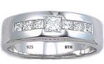 Genuine Sterling Silver Mens Wedding Engagement Band Ring 