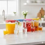 1L Jug with Lid Measurement Markings Water Juices Milk Fridge Door Jug