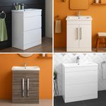 iBathUK Bathroom Vanity Unit with Sink Basin and Storage Furniture Cabinet