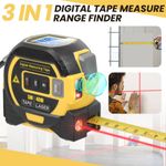 Laser Tape Measure 3 In 1 Digital Tape Measure High Precision Rangefinder