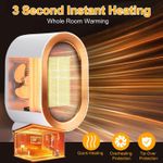 Electric Heater 1200W PTC Ceramic - Low Energy Portable Space White Blue