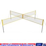 Portable Volleyball Net Set with Adjustable Height Steel Poles and Carrying Bag